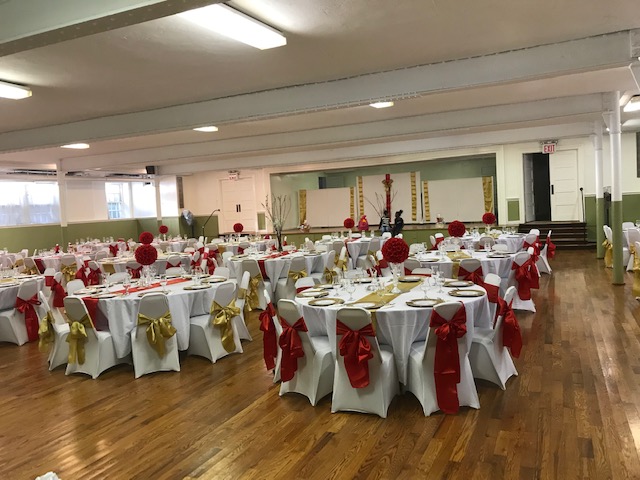 Decorated tables with white cloth