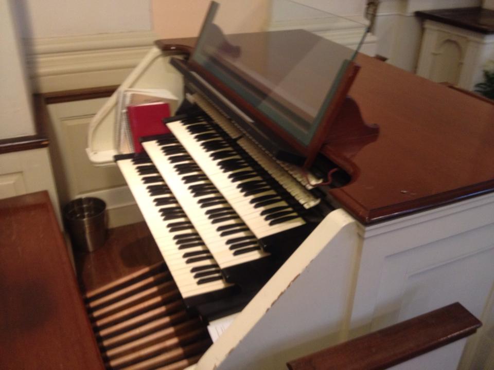 Classic piano in old vintage style.